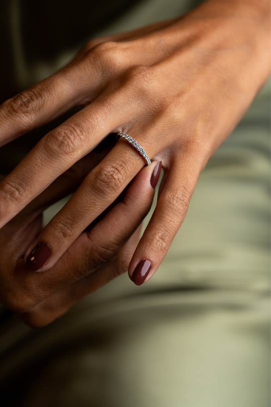 White Gold Engagement Ring with Diamonds