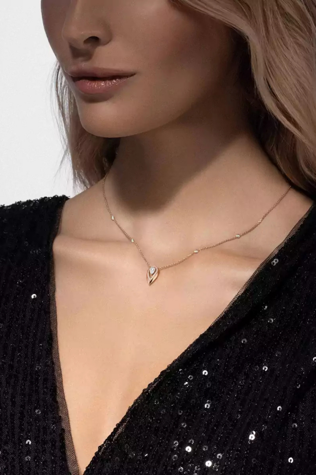 Pink Gold Fiery 0.25ct Necklace