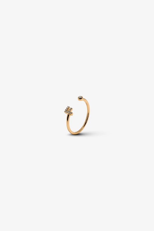 Letter F Gold Ring