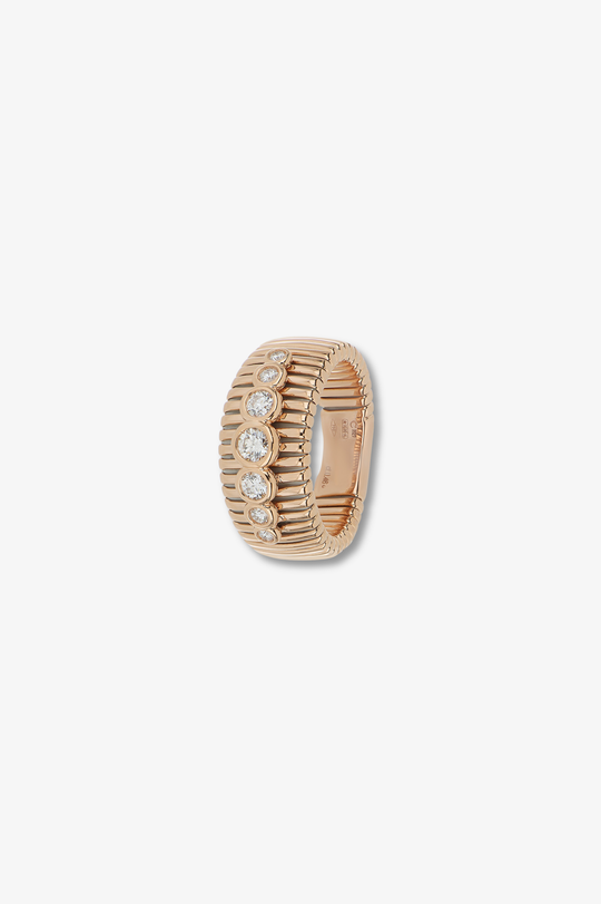 Pink Gold Ring Texture with 7 Diamonds