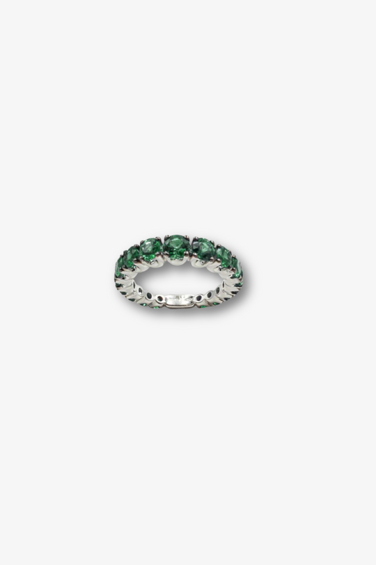 White Gold Ring with Emeralds