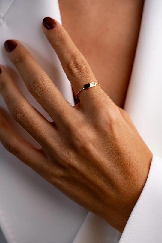 Yellow Gold Ring with Diamond