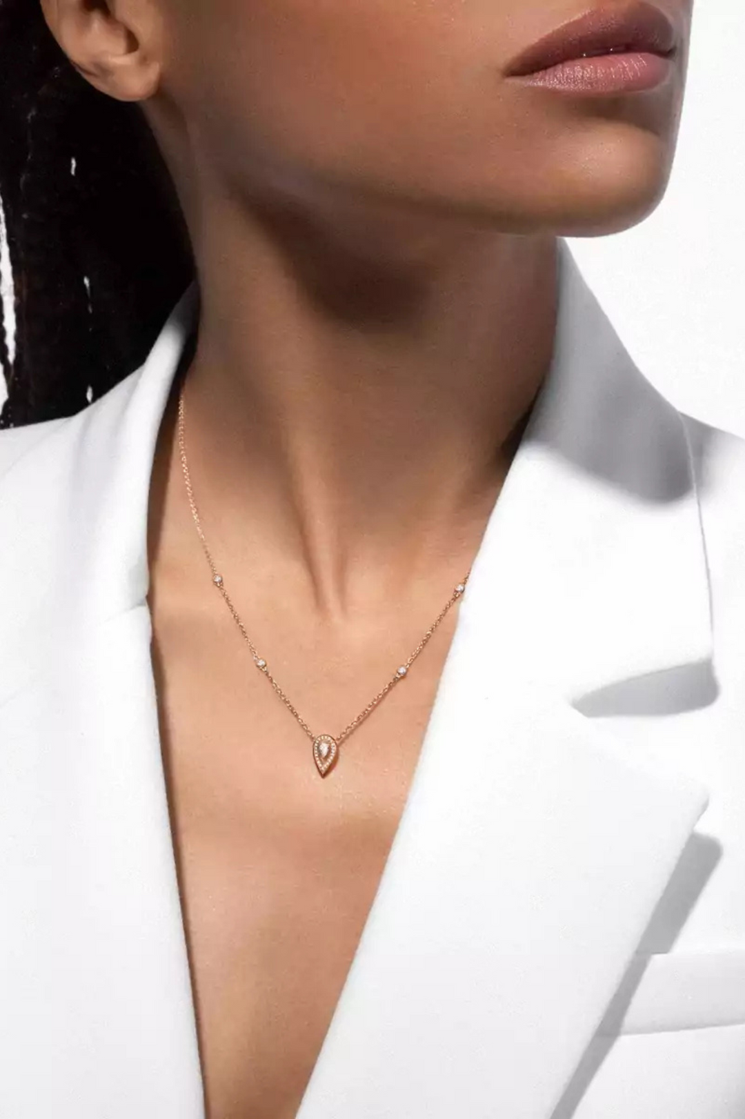 Pink Gold Fiery 0.10ct Necklace