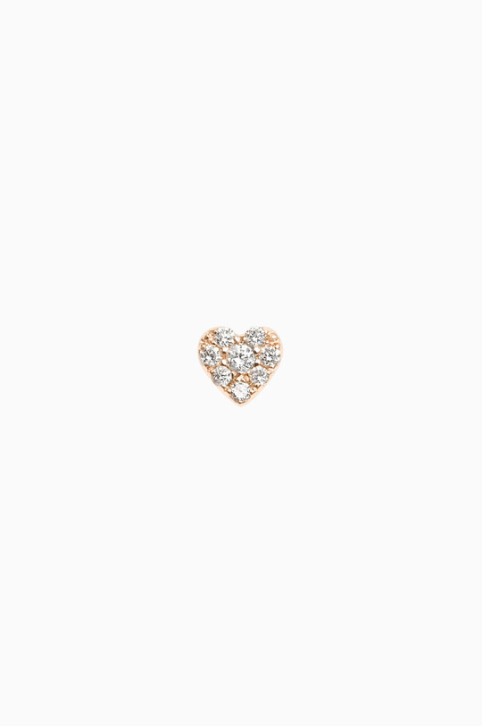 Pink Gold Heart Piercing with Diamonds