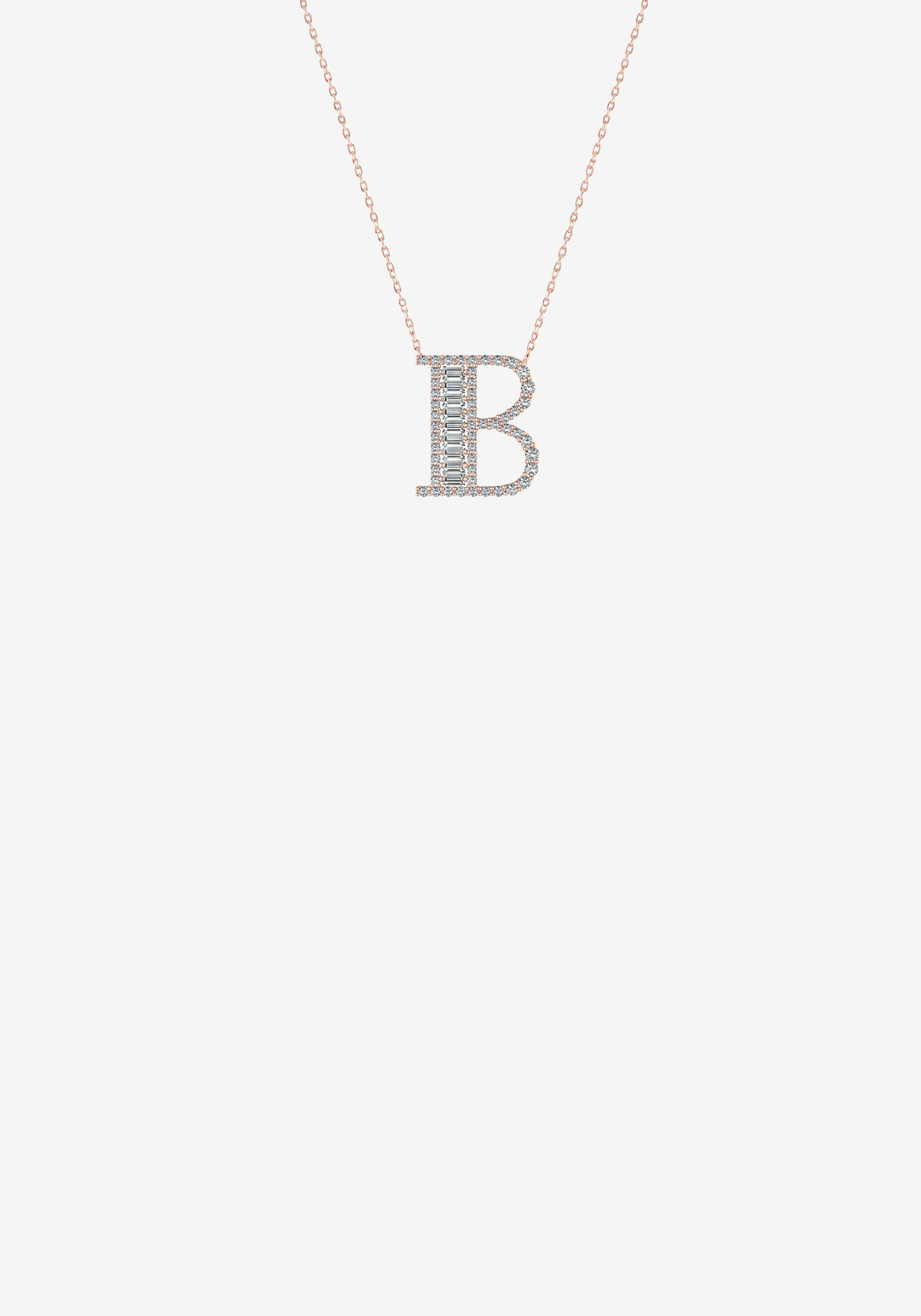 Letter Gold Necklace with Diamonds