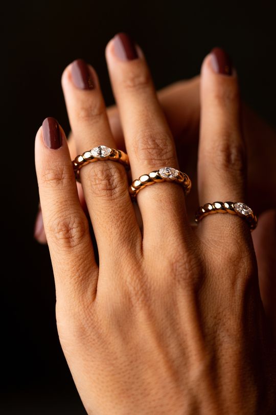 Pink Gold Ring with Diamond