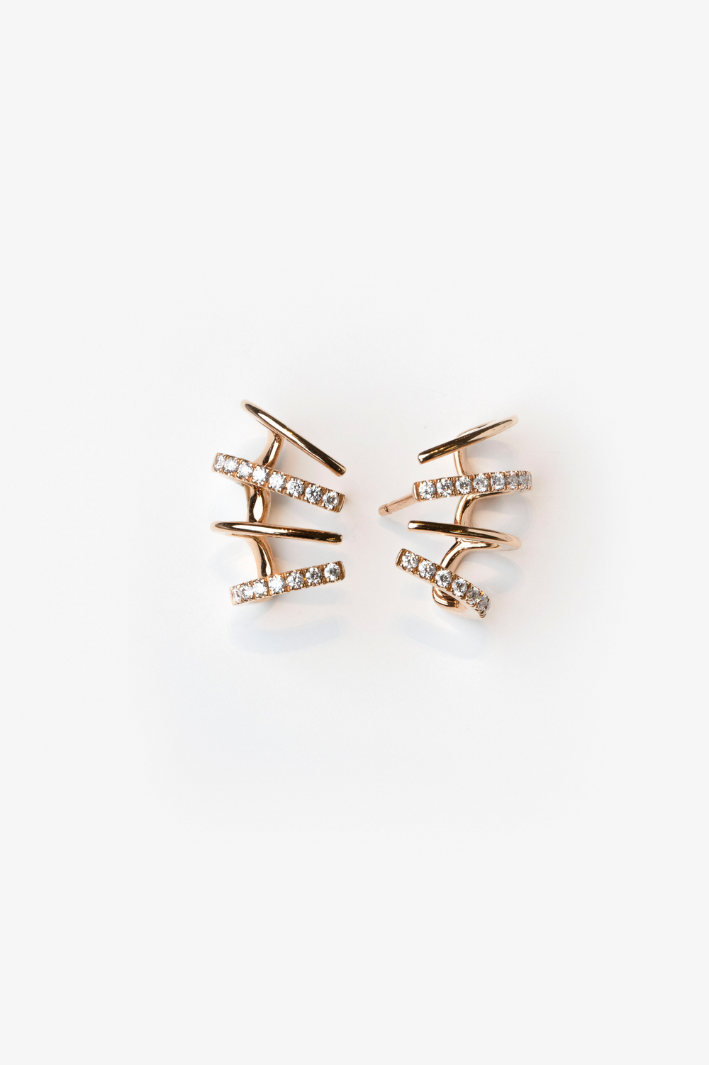 Pink Gold Earrings with Diamonds