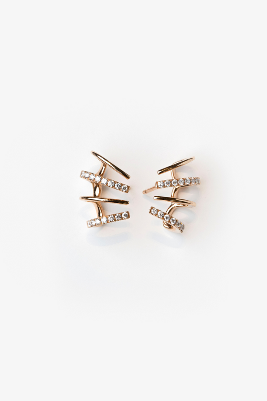 Pink Gold Earrings with Diamonds