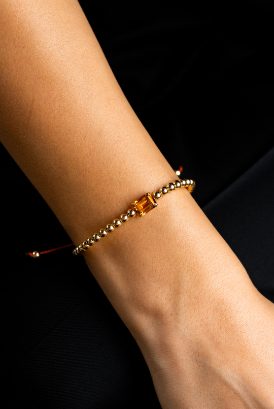 Yellow Gold Bracelet with Madeira Citrine