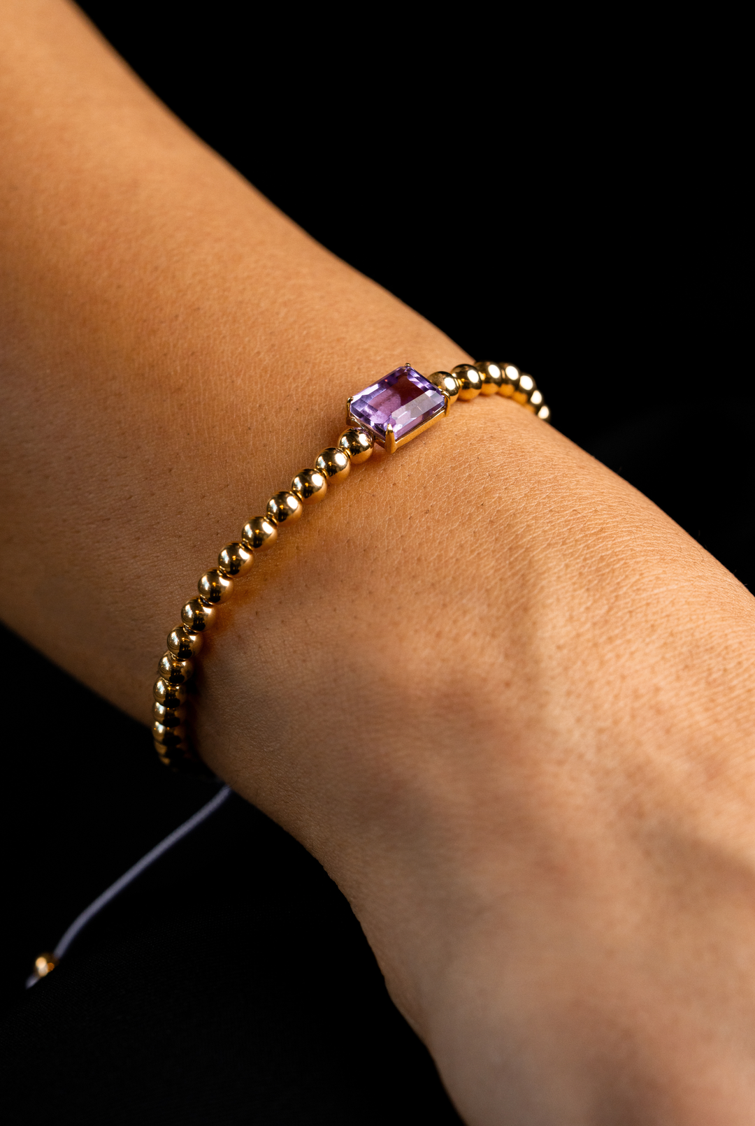 Yellow Gold Bracelet with Amethyst