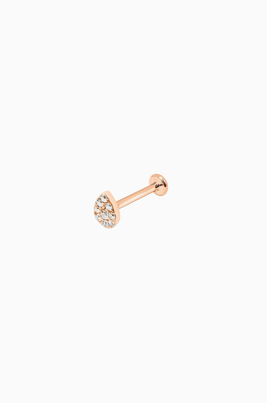 Pink Gold Drop Piercing with Diamonds