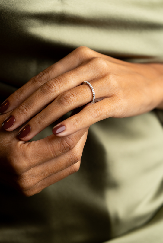 White Gold Engagement Ring with Diamonds