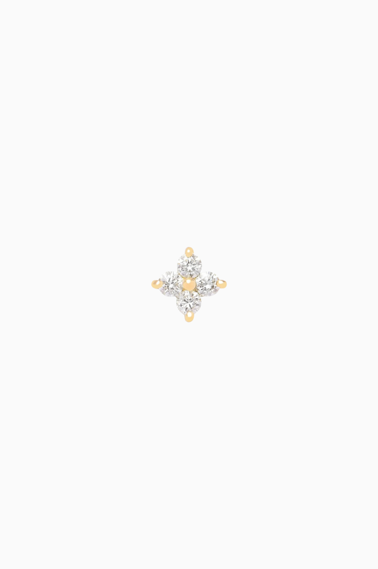 Pink Gold Clover Piercing with Diamonds