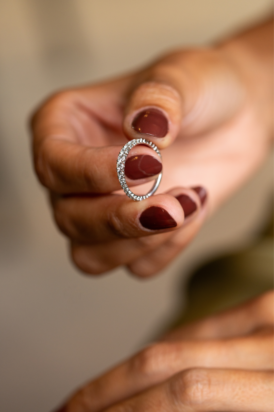 White Gold Engagement Ring with Diamonds