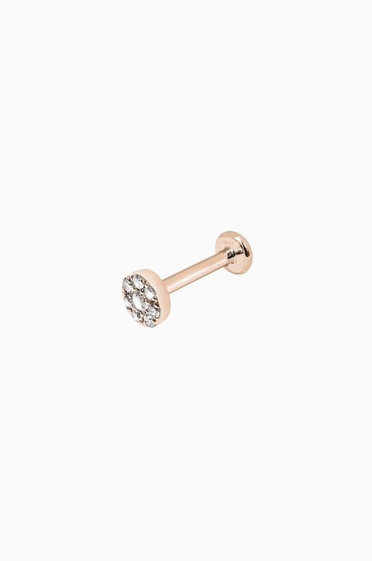 Pink Gold Circle Piercing with Diamonds