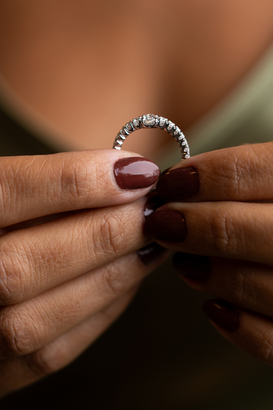 White Gold Engagement Ring with Diamonds