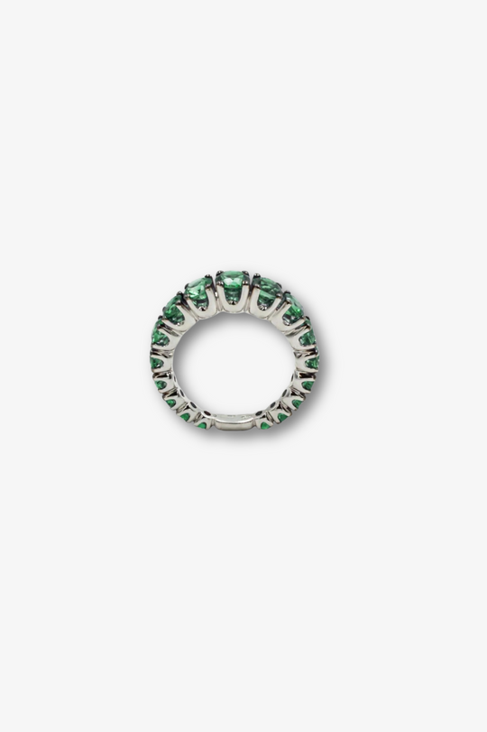 White Gold Ring with Emeralds