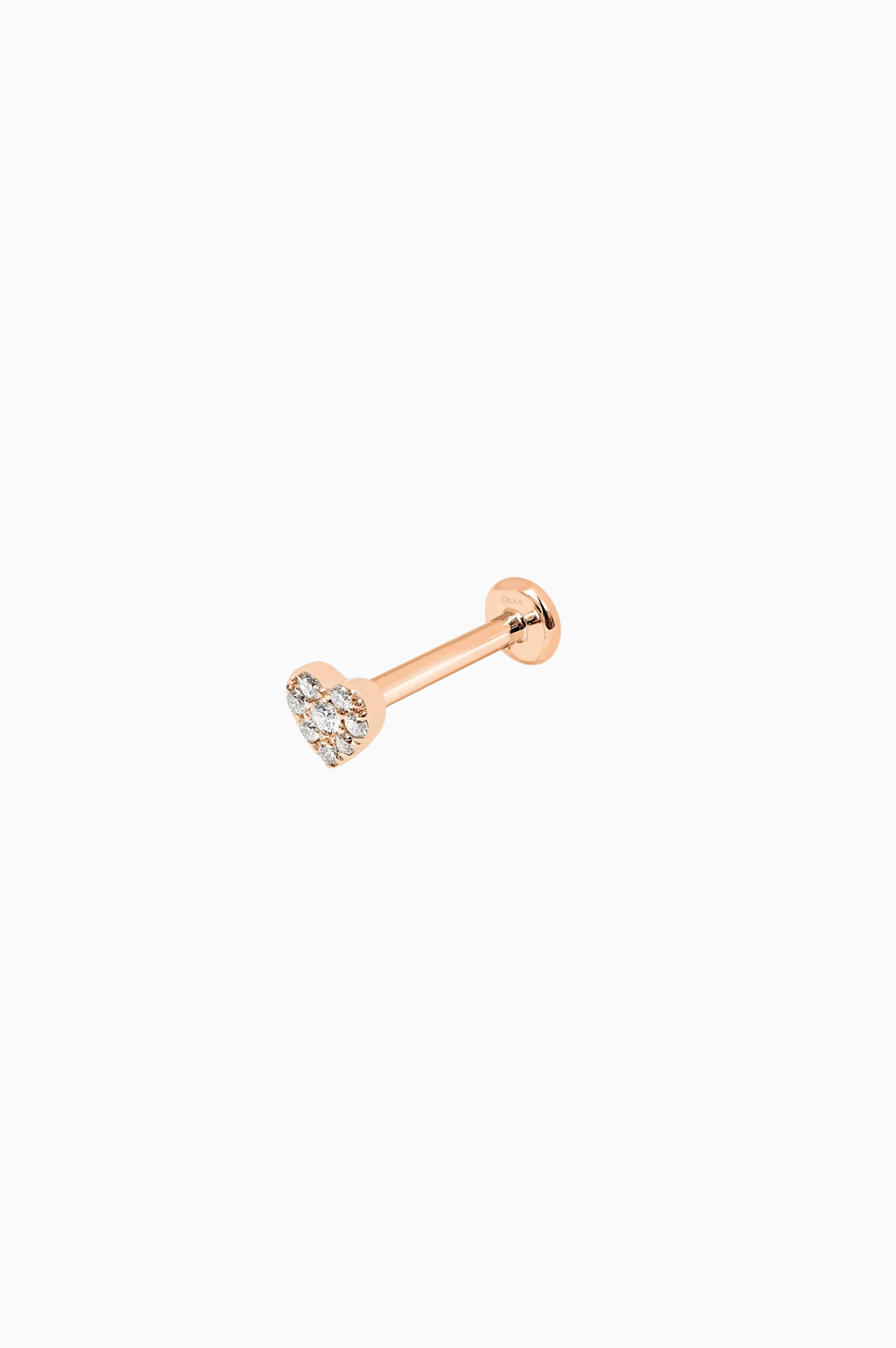 Pink Gold Heart Piercing with Diamonds