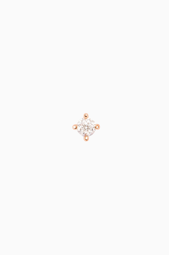 Piercing Solitário em Ouro Rosa com Diamantes