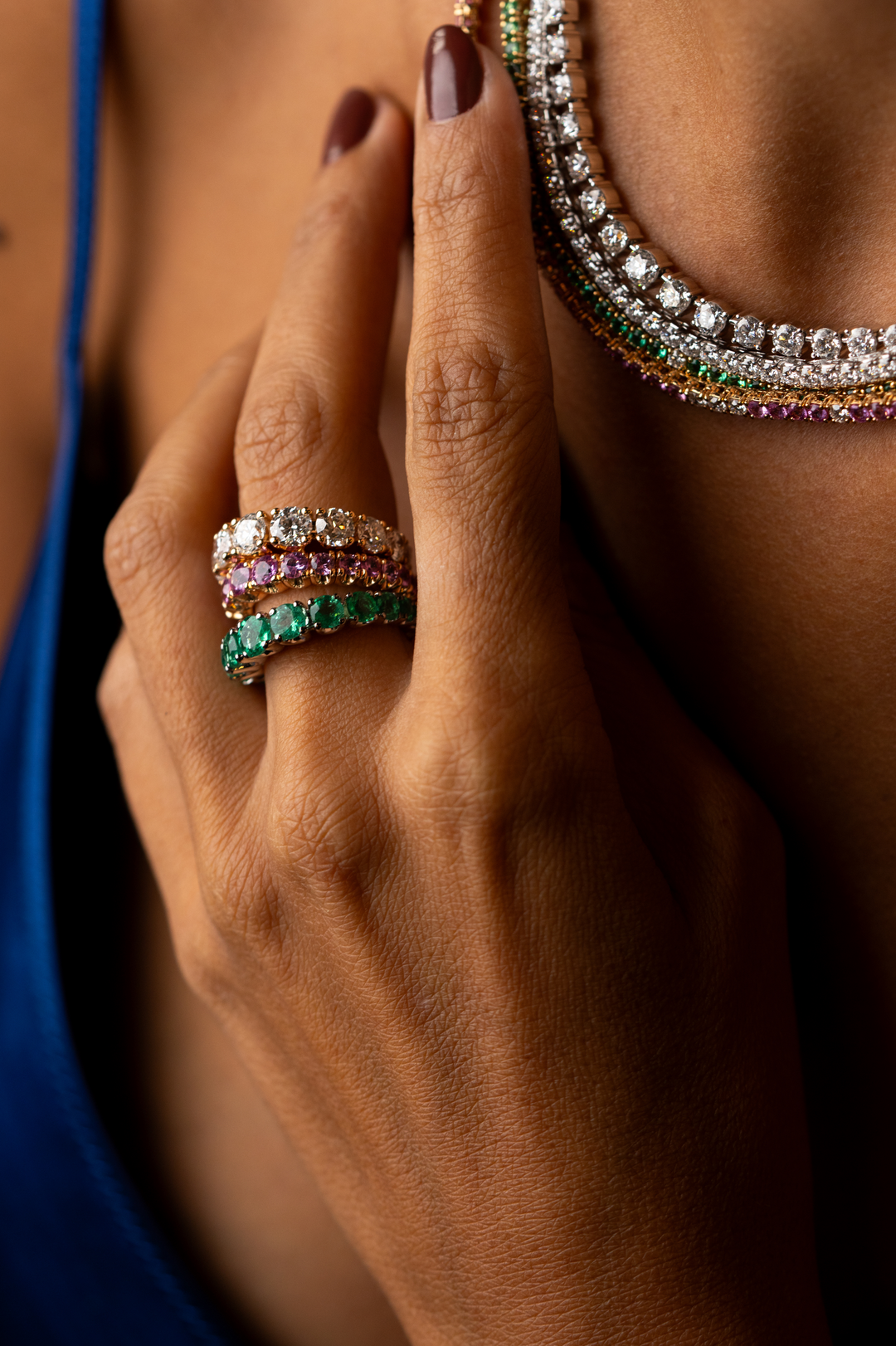 White Gold Ring with Emeralds