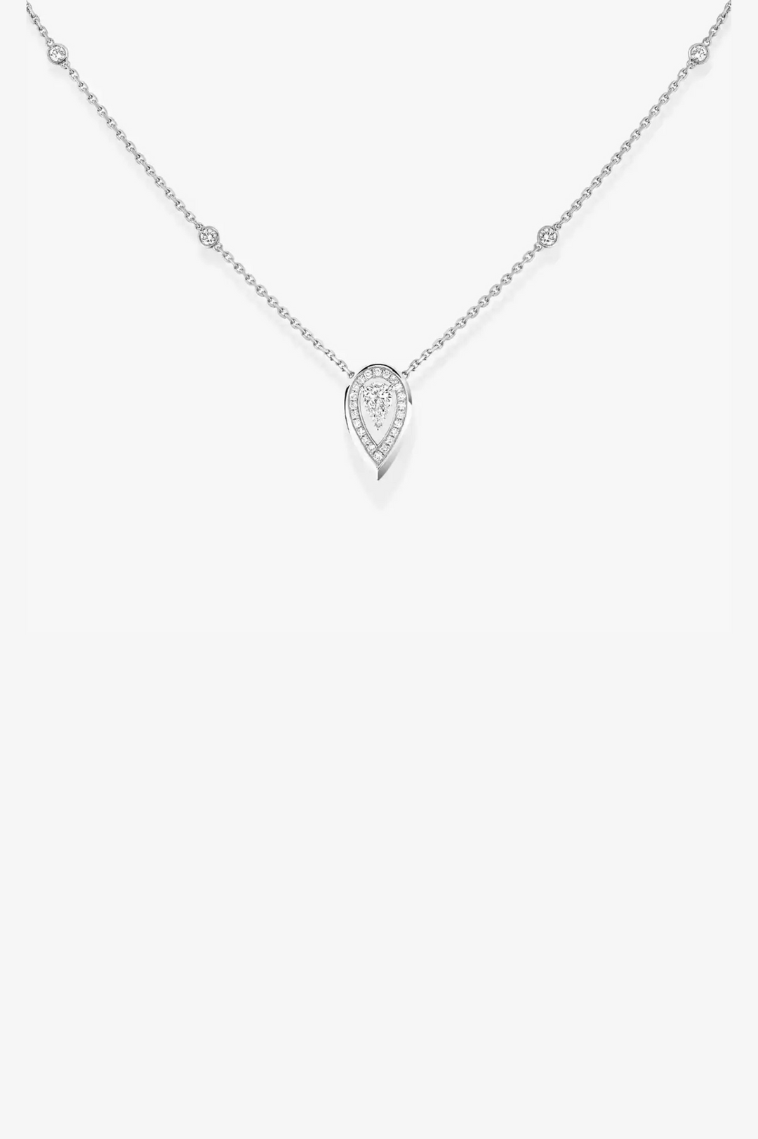 White Gold Fiery 0.10ct Necklace