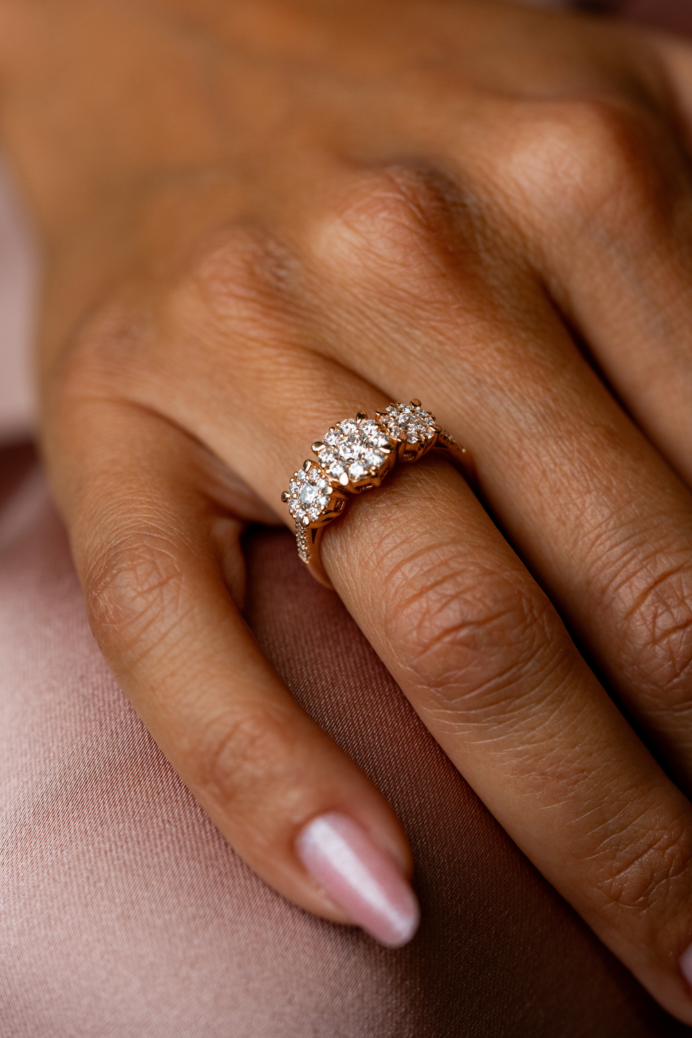 Pink Gold and Diamonds Engagement Ring