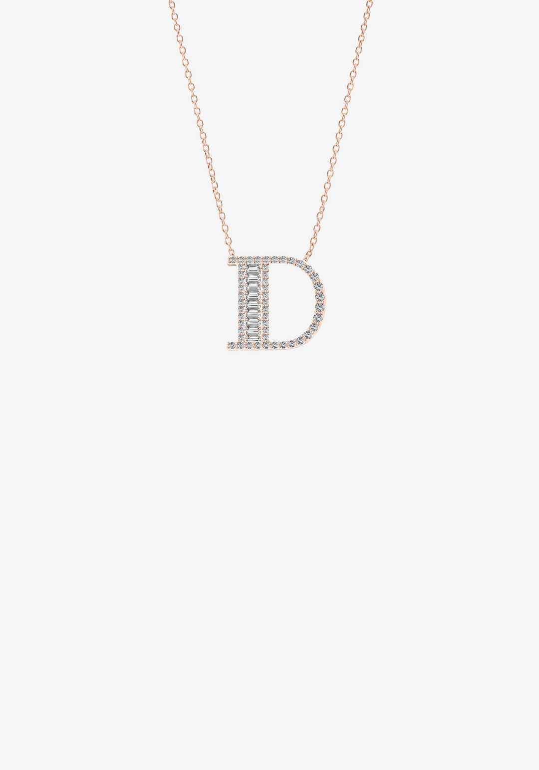 Letter Gold Necklace with Diamonds