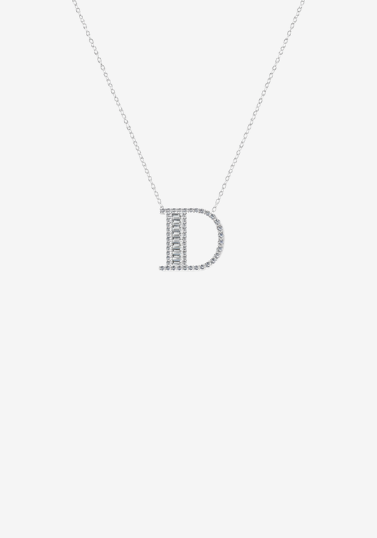 Letter Gold Necklace with Diamonds