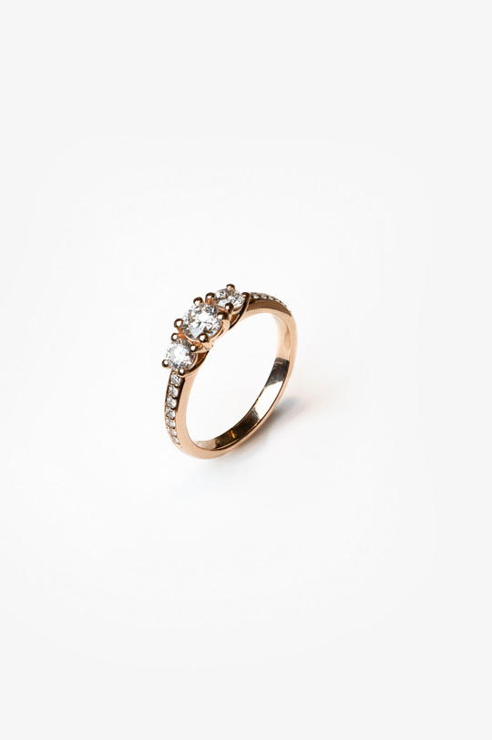 Pink Gold and Diamond Engagement Ring