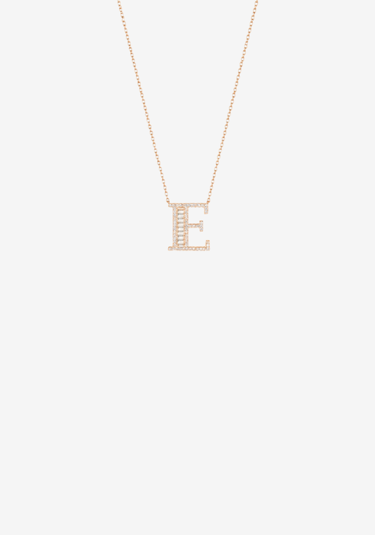 Letter Gold Necklace with Diamonds