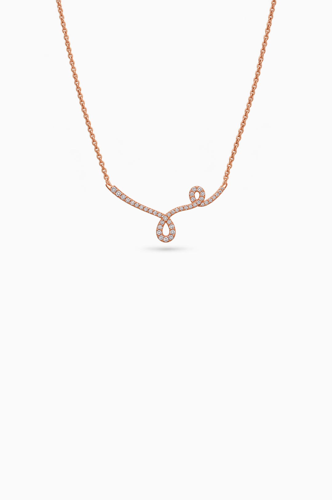 Pink Gold Maison Rose Necklace with Diamonds