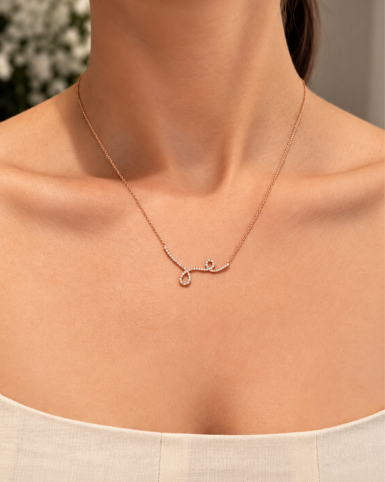 Pink Gold Maison Rose Necklace with Diamonds