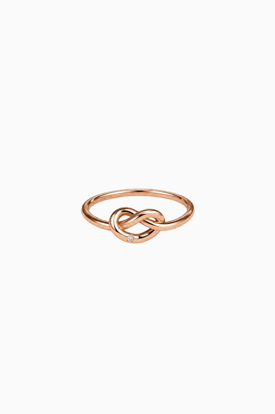 Pink Gold Heart Ring with Diamond