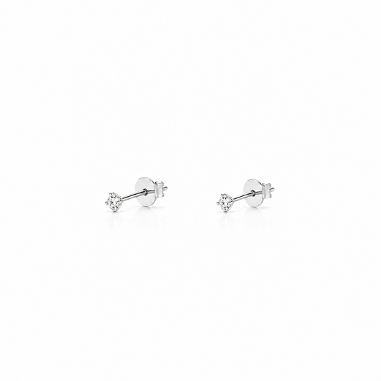 White Gold Earrings with Solitaire Diamonds