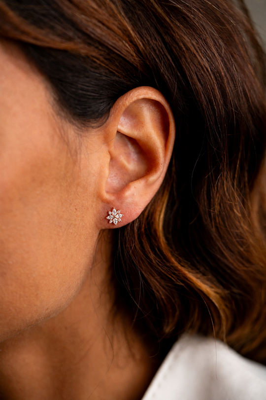 Pink Gold Earrings with Diamonds