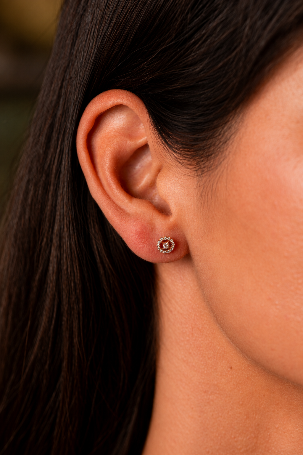 Rose Gold and Diamond Earrings