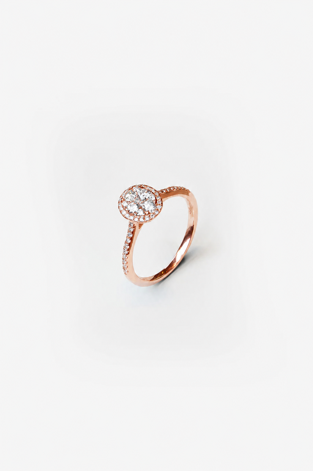 Pink Gold Engagement Ring with Diamonds