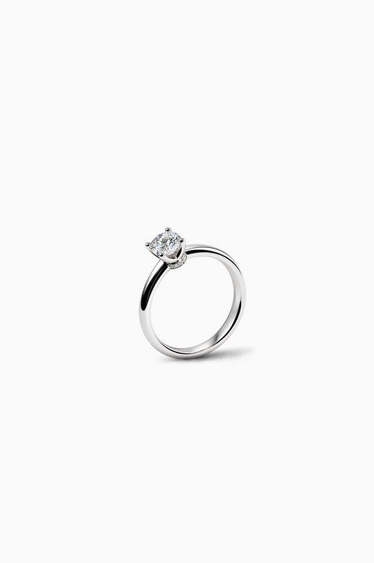 Anel de Noivado Solitário em Ouro Branco com Diamante 0,51 ct