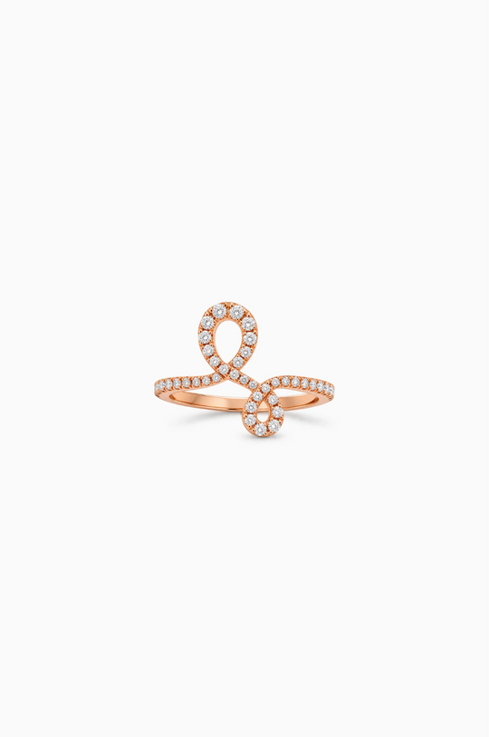 Anel Maison Rose em ouro rosa com diamantes