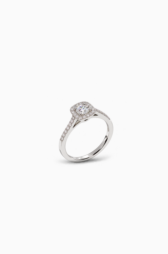 White Gold Square Engagement Ring