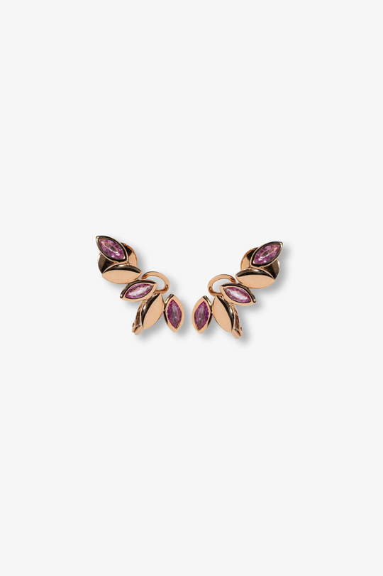 Pink Gold and Pink Sapphire Earrings