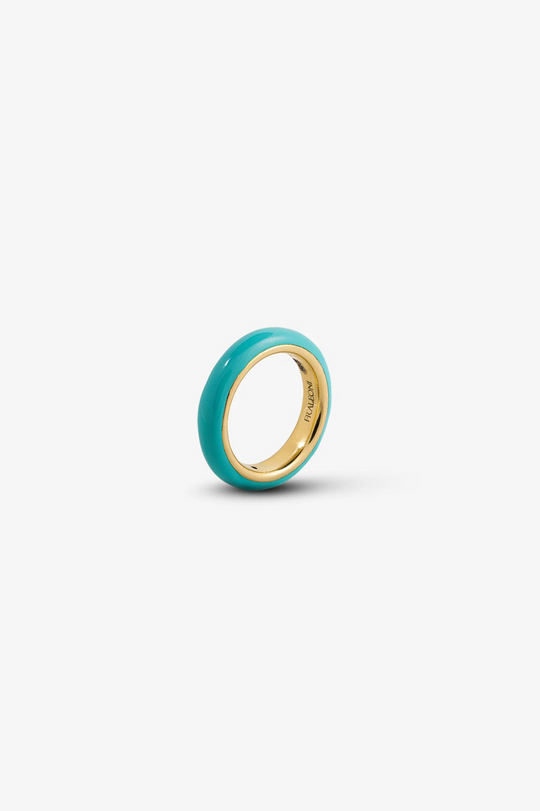 Turquoise Enamel Thin Ring