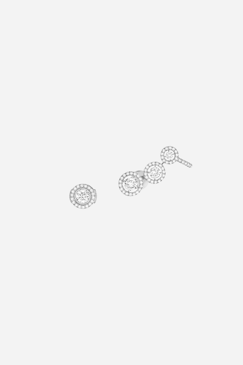 White Gold Joy Trio Earrings