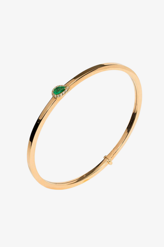 Pink Gold Emerald and Diamonds Bracelet