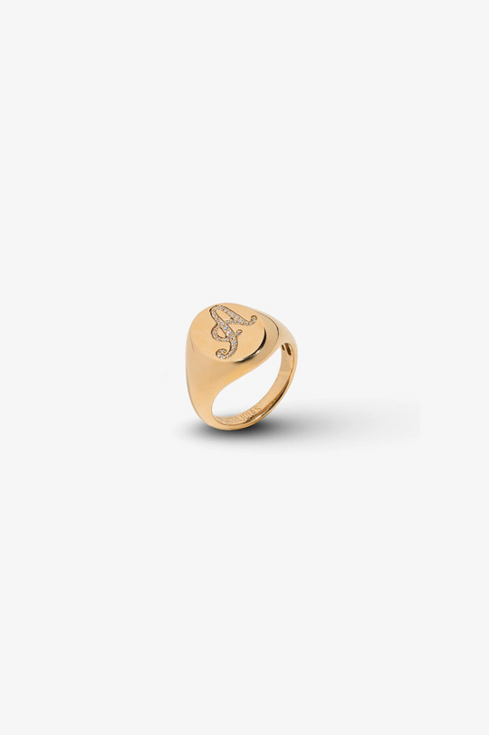 Letter A Gold Ring