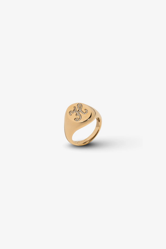 Letter H Gold Ring