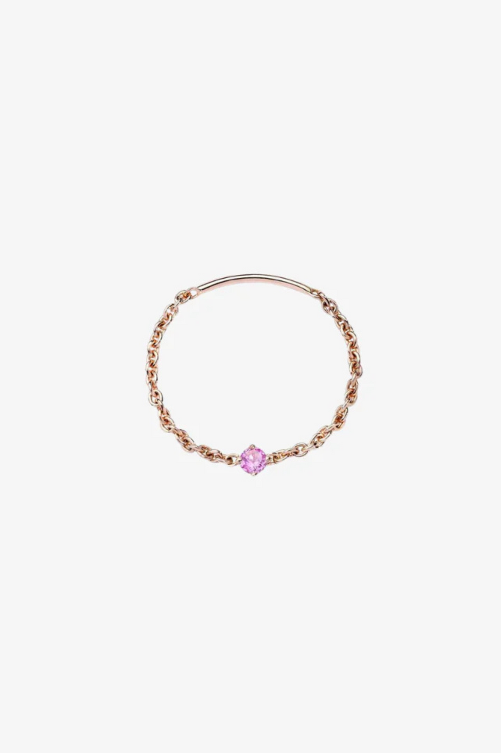Soft Pink Sapphire Solitaire Chain Ring