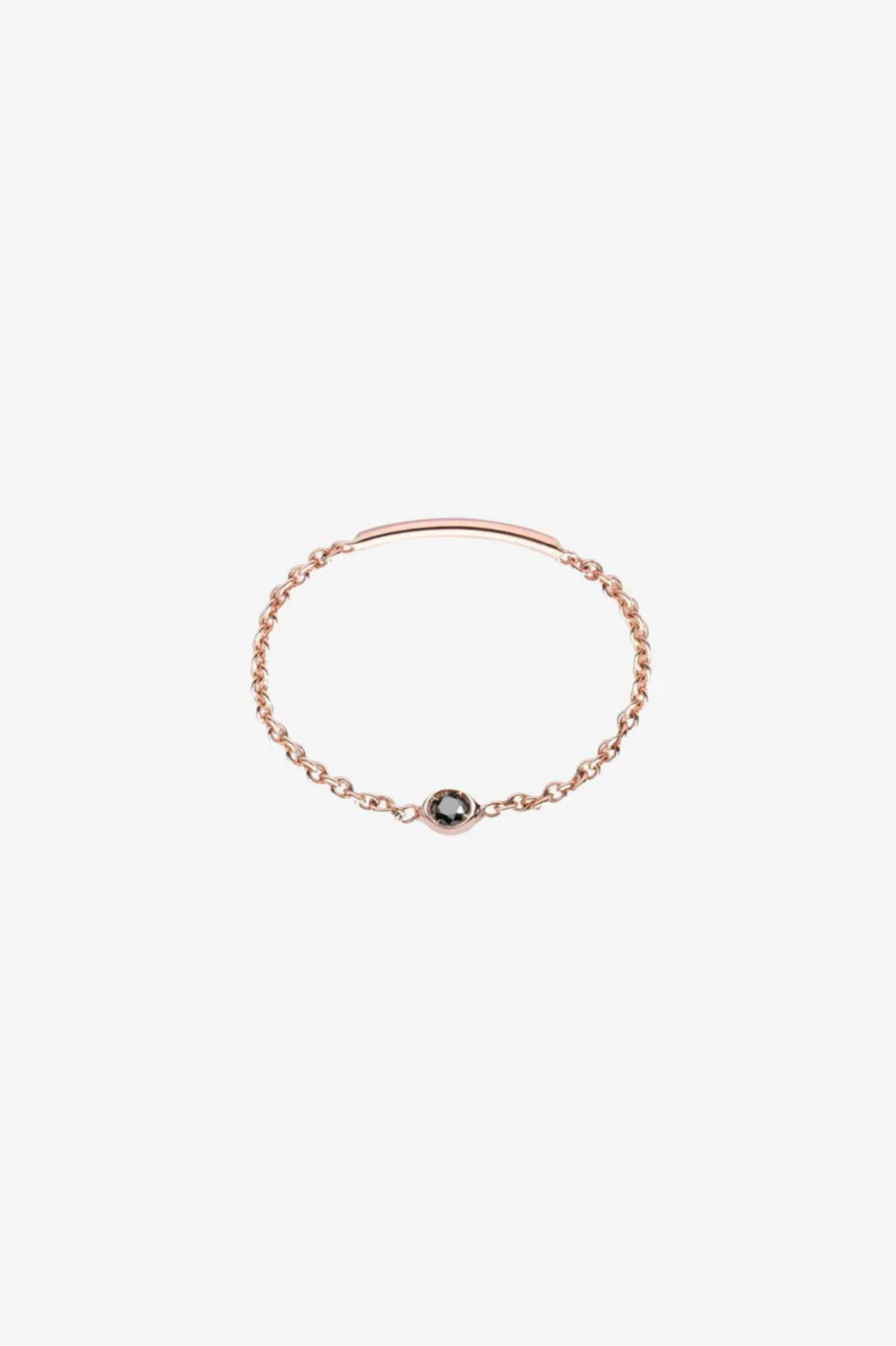 Solitaire Diamond Chain Ring in Rose Gold