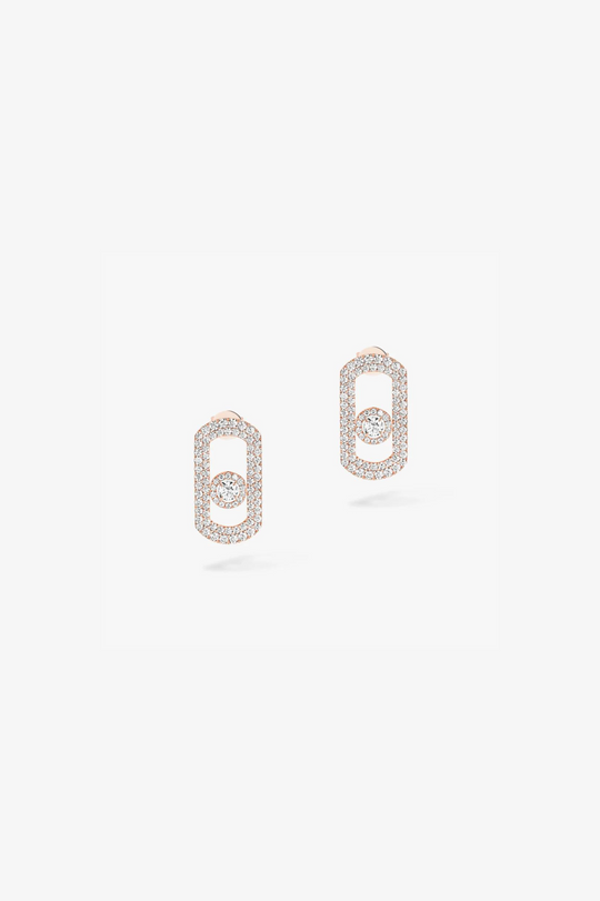 So Move  Diamonds Pave Set Earrings - Rose Gold