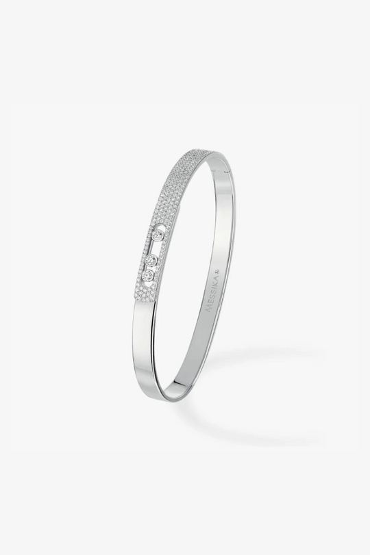 Move Noa Bangle PM Pavé Bracelet - White Gold